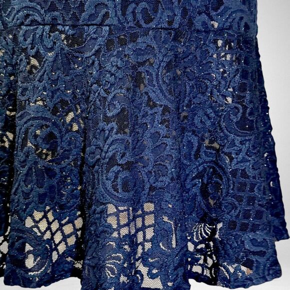 ALEX EVENINGS Scallop Detail Lace Navy Curvy Dress, NEW! Size 20W - Picture 6 of 9